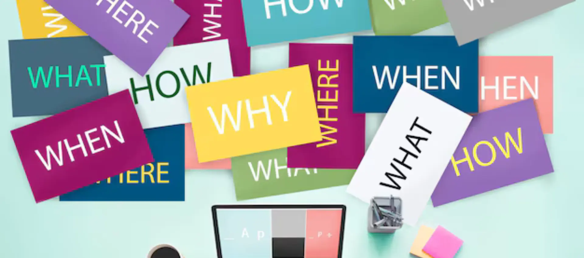Veel vraagnotities waarom wie waar hoe waarom 53876 121555